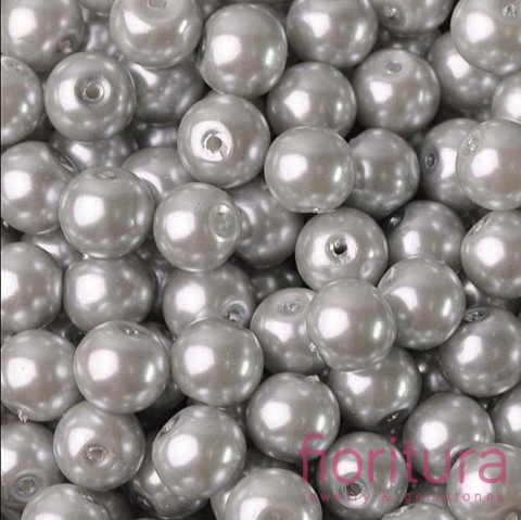 PERŁA SZKLANA KULA 4 MM KOLOR SREBRNY
