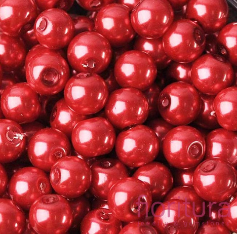 PERŁA SZKLANA KULA 4MM KOLOR CIEMNY CZERWONY