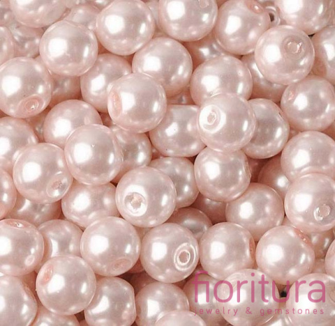 PERŁA SZKLANA KULA 4MM KOLOR PUDROWY RÓŻ