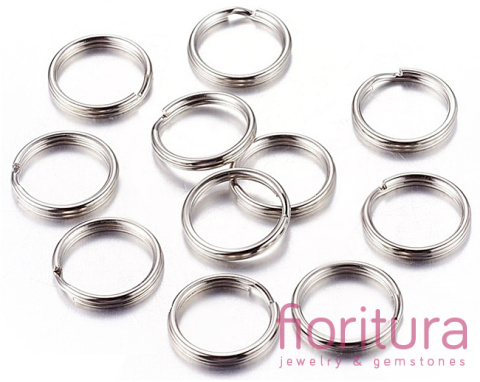 PODWÓJNE KÓŁKO DO BRELOCZKÓW 15x2MM KOLOR STARE SREBRO