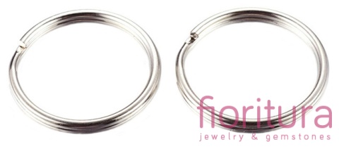 PODWÓJNE KÓŁKO DO BRELOCZKÓW 20x2MM KOLOR STARE SREBRO