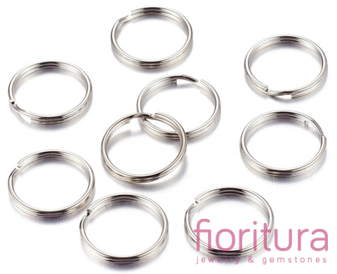 PODWÓJNE KÓŁKO DO BRELOCZKÓW 20x2MM KOLOR STARE SREBRO