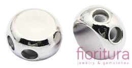 ZAPIĘCIE STOPER Z DWOMA OTWORAMI Z WKŁADKĄ SILIKONOWĄ 9x5MM KOLOR STARE SREBRO