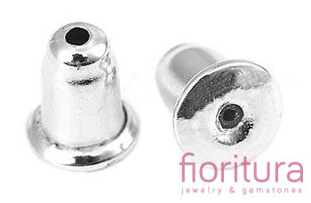 ZATYCZKI DO KOLCZYKÓW I SZTYFTÓW Z WKŁADKĄ SILIKONOWĄ 6x5MM STAL NIERDZEWNA