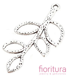 ZAWIESZKA LIŚĆ 38x18MM KOLOR STARE SREBRO