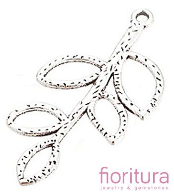 ZAWIESZKA LIŚĆ 38x18MM KOLOR STARE SREBRO