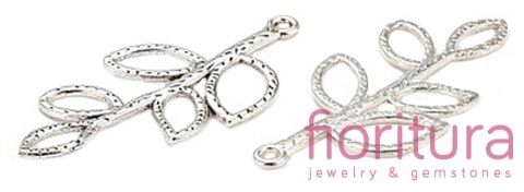 ZAWIESZKA LIŚĆ 38x18MM KOLOR STARE SREBRO