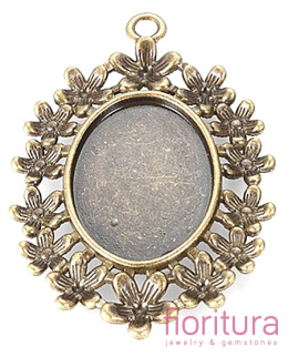 BAZA ZAWIESZKI OWAL 25x18MM KOLOR STARE ZŁOTO