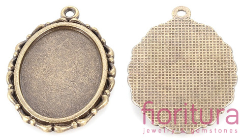 BAZA ZAWIESZKI OWAL 25x18MM KOLOR STARE ZŁOTO