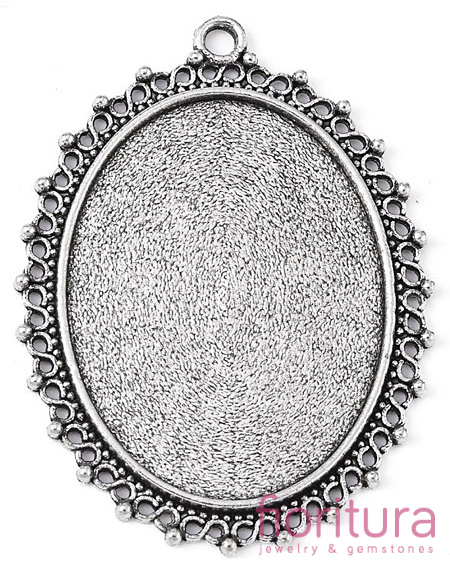 BAZA ZAWIESZKI OWAL 40x30 KOLOR STARE SREBRO