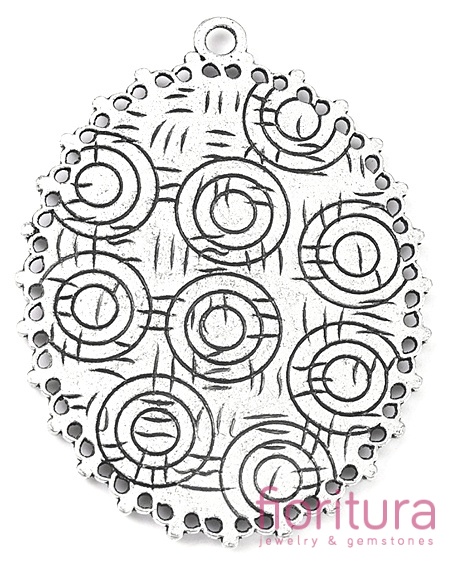 BAZA ZAWIESZKI OWAL 40x30 KOLOR STARE SREBRO