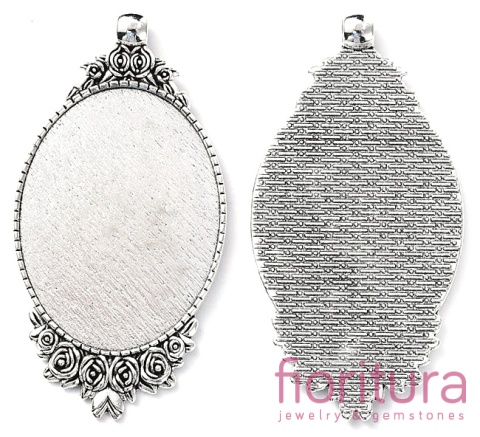 BAZA ZAWIESZKI OWAL 40x30 KOLOR STARE SREBRO