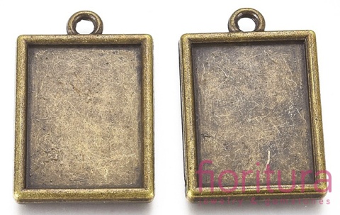 BAZA ZAWIESZKI PROSTOKĄT 20x15MM KOLOR STARE ZŁOTO