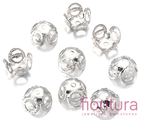 NAKŁADKA FILIGRANOWA KWIAT 8MM KOLOR STARE SREBRO