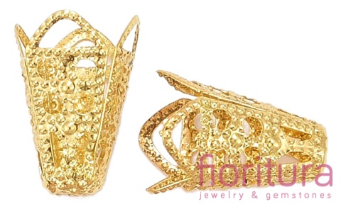 NAKŁADKA FILIGRANOWA STOŻEK 16x10MM KOLOR ZŁOTY