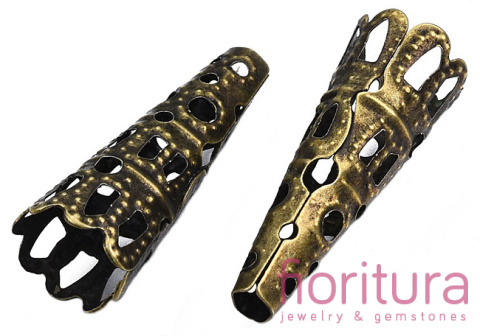 NAKŁADKA FILIGRANOWA STOŻEK 3-9x23MM KOLOR STARE ZŁOTO