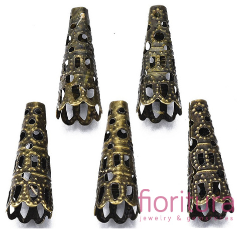 NAKŁADKA FILIGRANOWA STOŻEK 3-9x23MM KOLOR STARE ZŁOTO