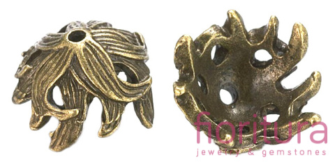 NAKŁADKA KWIAT 15x15x10MM KOLOR STARE ZŁOTO