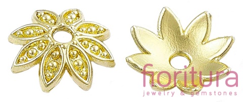 NAKŁADKA KWIAT 14,5X3,5MM KOLOR JASNY ZŁOTY