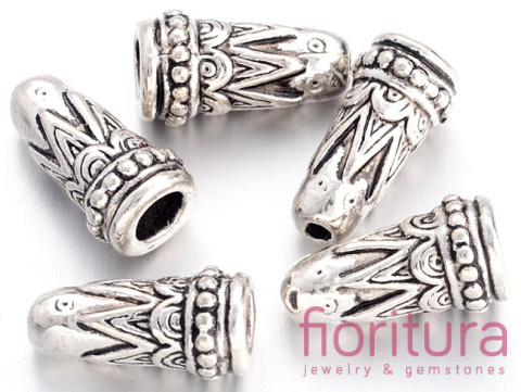 NAKŁADKA STOŻEK 14,5X7,5MM KOLOR STARE SREBRO