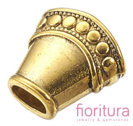 NAKŁADKA STOŻEK 15x15x8MM KOLOR ANTYCZNE ZŁOTO