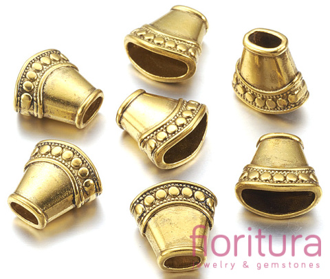 NAKŁADKA STOŻEK 15x15x8MM KOLOR ANTYCZNE ZŁOTO