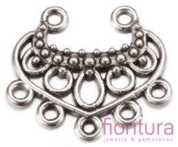 PODSTAWA KOLCZYKA, ROZDZIELACZ 22x19x2,5MM KOLOR STARE SREBRO