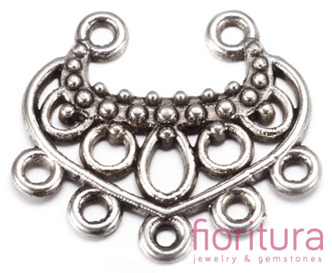 PODSTAWA KOLCZYKA, ROZDZIELACZ 22x19x2,5MM KOLOR STARE SREBRO