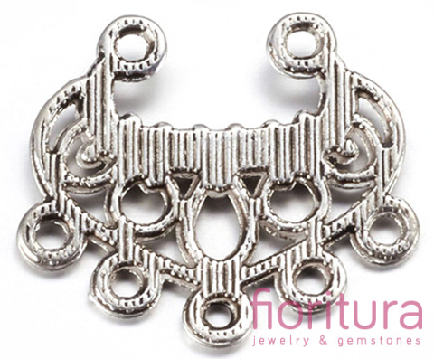 PODSTAWA KOLCZYKA, ROZDZIELACZ 22x19x2,5MM KOLOR STARE SREBRO