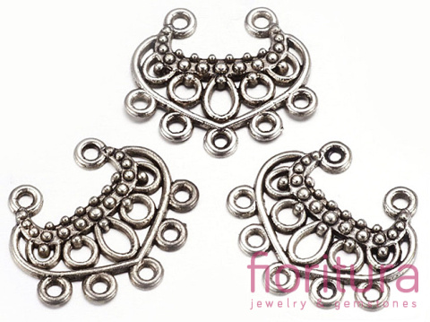 PODSTAWA KOLCZYKA, ROZDZIELACZ 22x19x2,5MM KOLOR STARE SREBRO