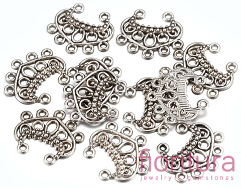 PODSTAWA KOLCZYKA, ROZDZIELACZ 22x19x2,5MM KOLOR STARE SREBRO