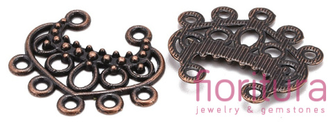 PODSTAWA KOLCZYKA, ROZDZIELACZ 22x19x2,5MM KOLOR MIEDZIANY