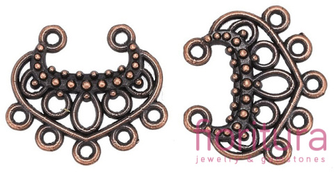 PODSTAWA KOLCZYKA, ROZDZIELACZ 22x19x2,5MM KOLOR MIEDZIANY