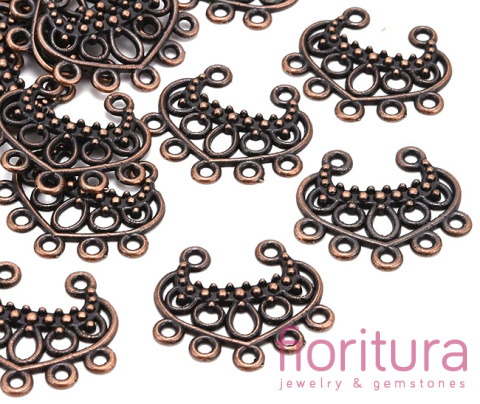 PODSTAWA KOLCZYKA, ROZDZIELACZ 22x19x2,5MM KOLOR MIEDZIANY