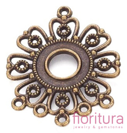 PODSTAWA KOLCZYKA, ROZDZIELACZ 35x28x1,5MM KOLOR STARE ZŁOTO