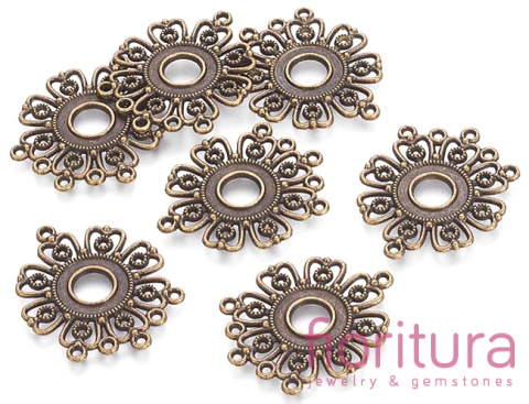 PODSTAWA KOLCZYKA, ROZDZIELACZ 35x28x1,5MM KOLOR STARE ZŁOTO