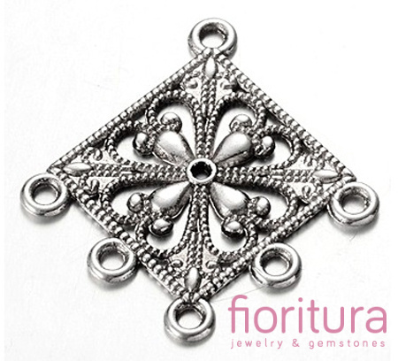 PODSTAWA KOLCZYKA, ROZDZIELACZ NA PIĘĆ 35x34x1,5MM KOLOR STARE SREBRO