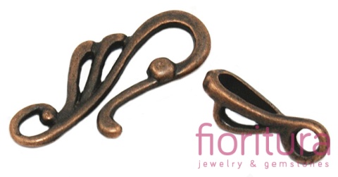 ZAPIĘCIE DEKORACYJNE TYPU HAK 25x16MM KOLOR MIEDZIANY