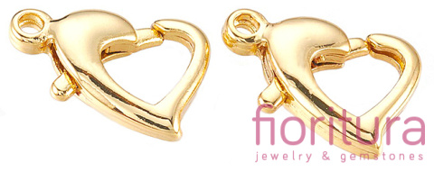 ZAPIĘCIE KARABIŃCZYK SERCE 12x9x4MM KOLOR ZŁOTY