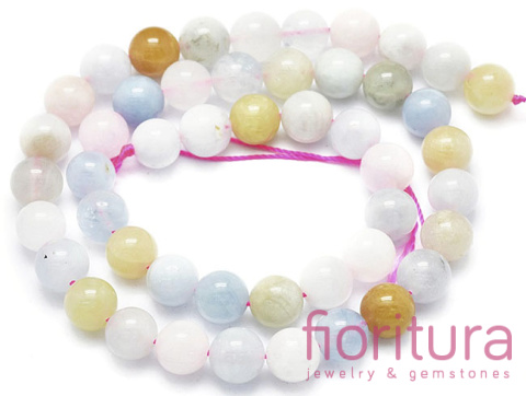 KAMIEŃ NATURALNY MORGANIT KULA 8MM SZNUR