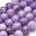 KAMIEŃ NATURALNY LEPIDOLIT PURPUROWY KULA 8MM SZNUR
