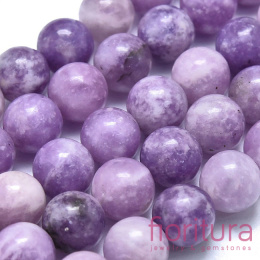 KAMIEŃ NATURALNY LEPIDOLIT PURPUROWY KULA 8MM SZNUR