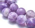 KAMIEŃ NATURALNY LEPIDOLIT PURPUROWY KULA 8MM SZNUR