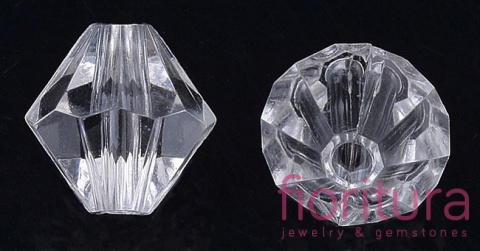 KORALIKI AKRYLOWE BICON 5MM KOLOR CRYSTAL TRANSPARENT