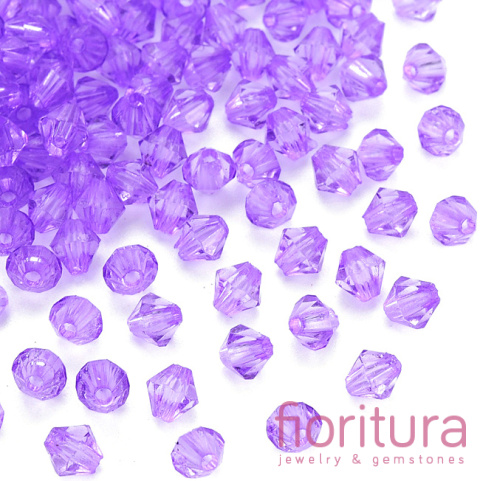 KORALIKI AKRYLOWE BICON FASETOWANE 5MM KOLOR DARK VIOLET TRANSPARENT NR 06