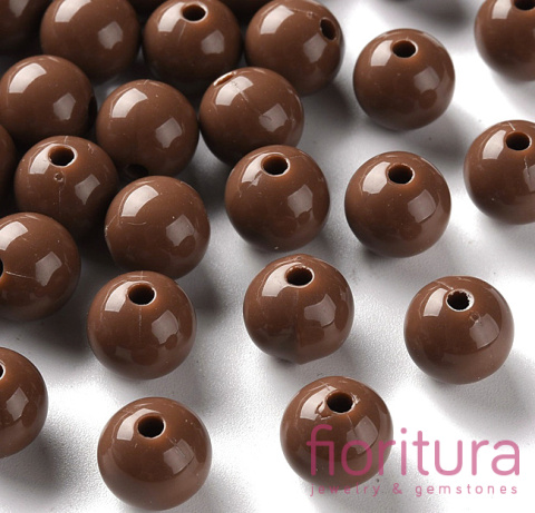 KORALIKI AKRYLOWE KULA 10MM KOLOR CAMEL OPAQUE NR A17