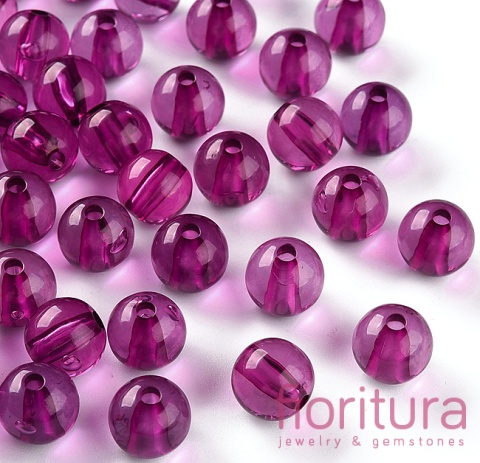 KORALIKI AKRYLOWE KULA 10MM KOLOR MAGENTA TRANSPARENT NR 743