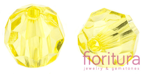 KORALIKI AKRYLOWE KULA FASETOWANA 6MM KOLOR YELLOW TRANSPARENT NR V21