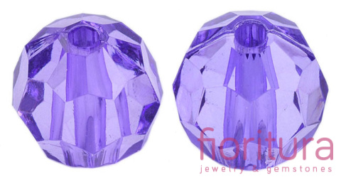 KORALIKI AKRYLOWE KULA FASETOWANA 6MM KOLOR BLUE VIOLET TRANSPARENT NR V50
