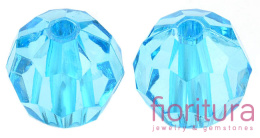 KORALIKI AKRYLOWE KULA FASETOWANA 6MM KOLOR DEEP SKY BLUE TRANSPARENT NR V40
